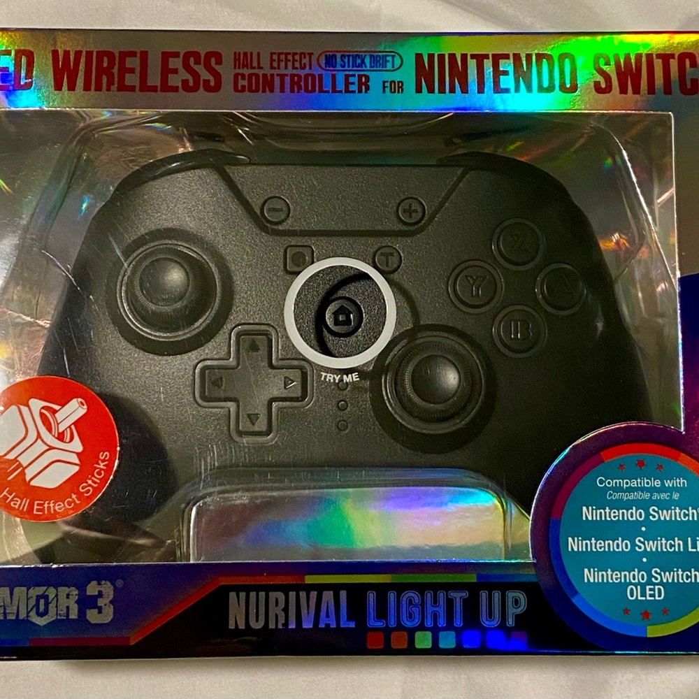 LED Nintendo Switch Wireless Controller - Black